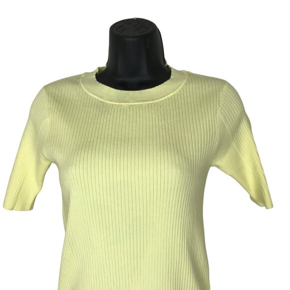 Judith & Charles Butter Yellow Ribbed Light Weight Knit Top Size S - Picture 3 of 7